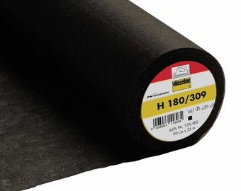 Light Weight fusible Interfacing black: Vilene H180-99/309 iron on non-woven By the half metre.