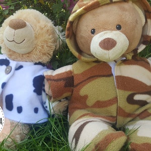 Teddy bear clothes: hooded onesie sewing pattern, with hoodie/jacket hack (instant PDF download)