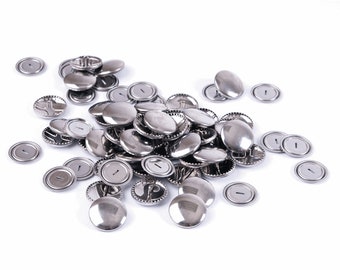 Hemline Self Cover Buttons: Metal 11 mm, 15 mm, 19 mm, 22 mm, 29mm, 38 mm x 5-100