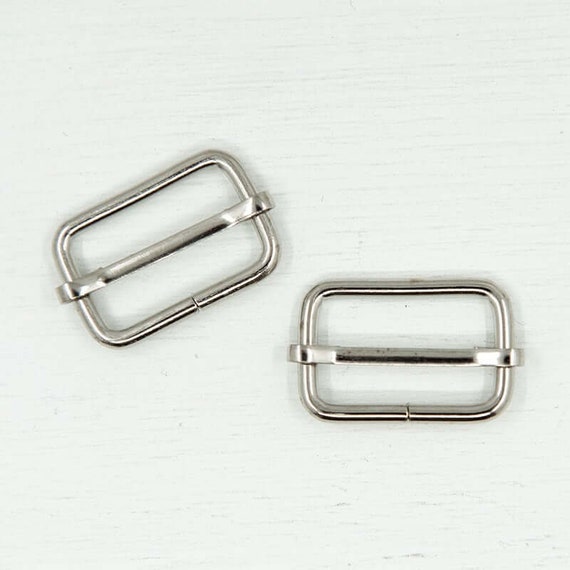 2 X Welded Metal Strap Slider Buckle for Bag Making. 25/32/38 Mm. 