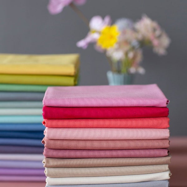 100% Cotton Fabric Plain Coloured solid cotton by the Fat quarter - Permanent Solids by Tilda.