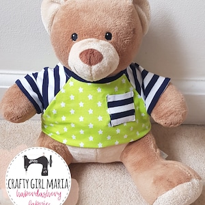 Modello di cucito per maglietta/vestito/maglietta Teddy Bear Tee, download immediato in PDF. Istruzioni: per costruire un orso/orso da 15 pollici.