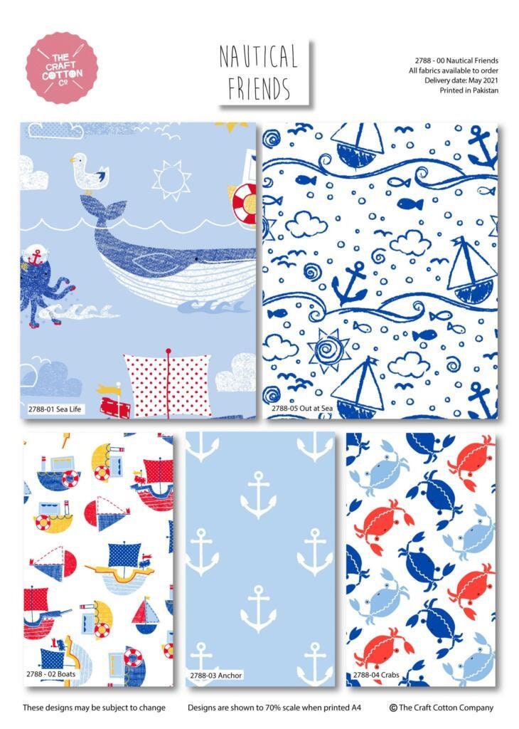 Fat Quarter Light Blue Anchor Seaside Fabric POLY COTTON Crafts Quilting Sewing 