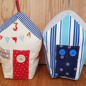 Easy Fabric Doorstop Sewing pattern: Nautical Beach Hut seaside house door stop with handle PDF