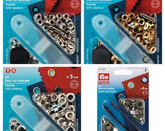 Prym Eyelets With Washers and Tool 4mm, 5 mm, 8mm