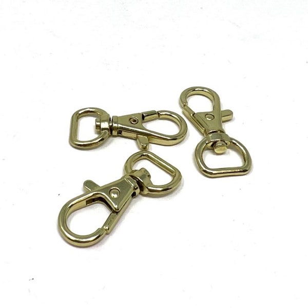 2 X Metal Snap Hooks Fastener Swivel Clips For Bag Making. 13/25/32/38 mm. Antique brass, gold, silver, antique silver, gunmetal.