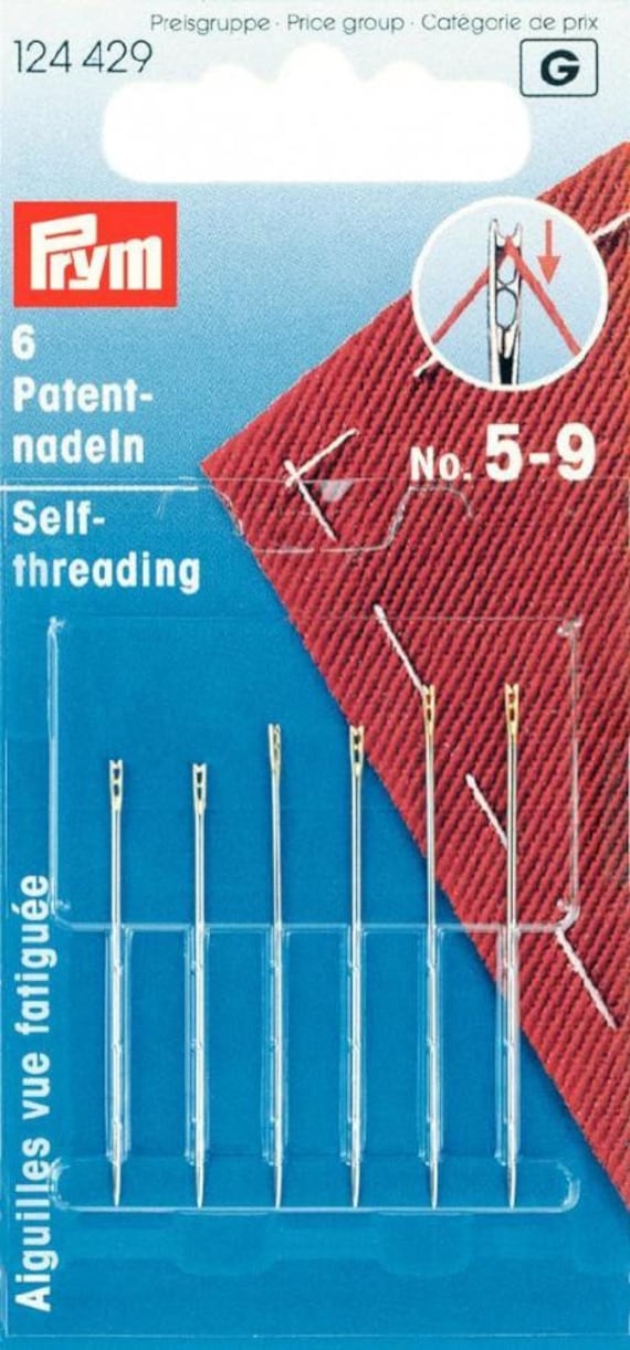 Prym Self Threading Sewing Needles: Pack of 6, Size Numbers 5-9 