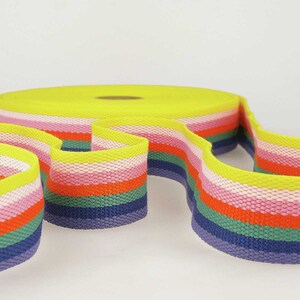 Striped Rainbow Webbing Belt Bag Strapping 40 Mm. - Etsy