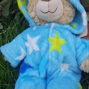 Teddy bear clothes: hooded onesie sewing pattern, with hoodie/jacket hack (instant PDF download) image 5
