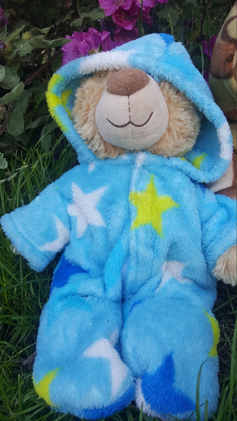 Teddy bear clothes: hooded onesie sewing pattern, with hoodie/jacket hack (instant PDF download) image 5