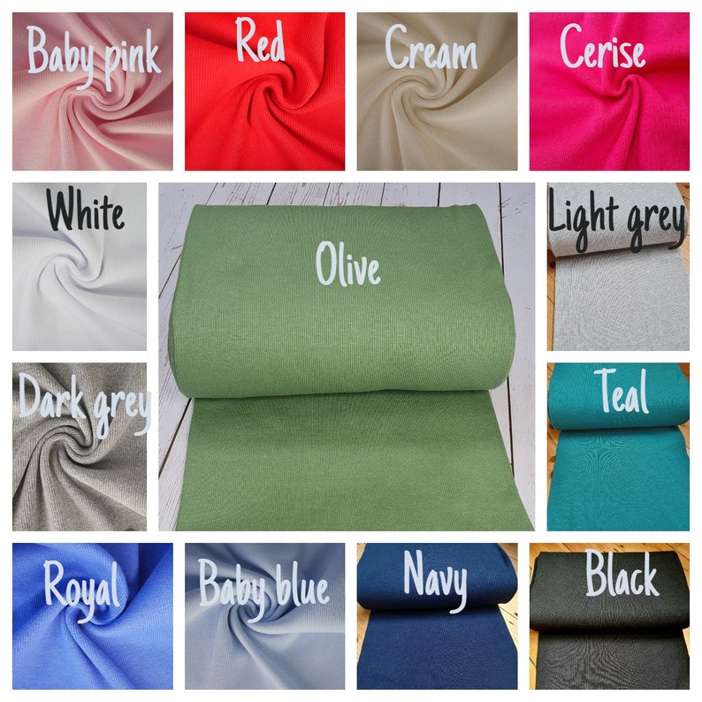 Tubular Jersey Ribbing Knit Cotton Fabric X Half Metre. Etsy