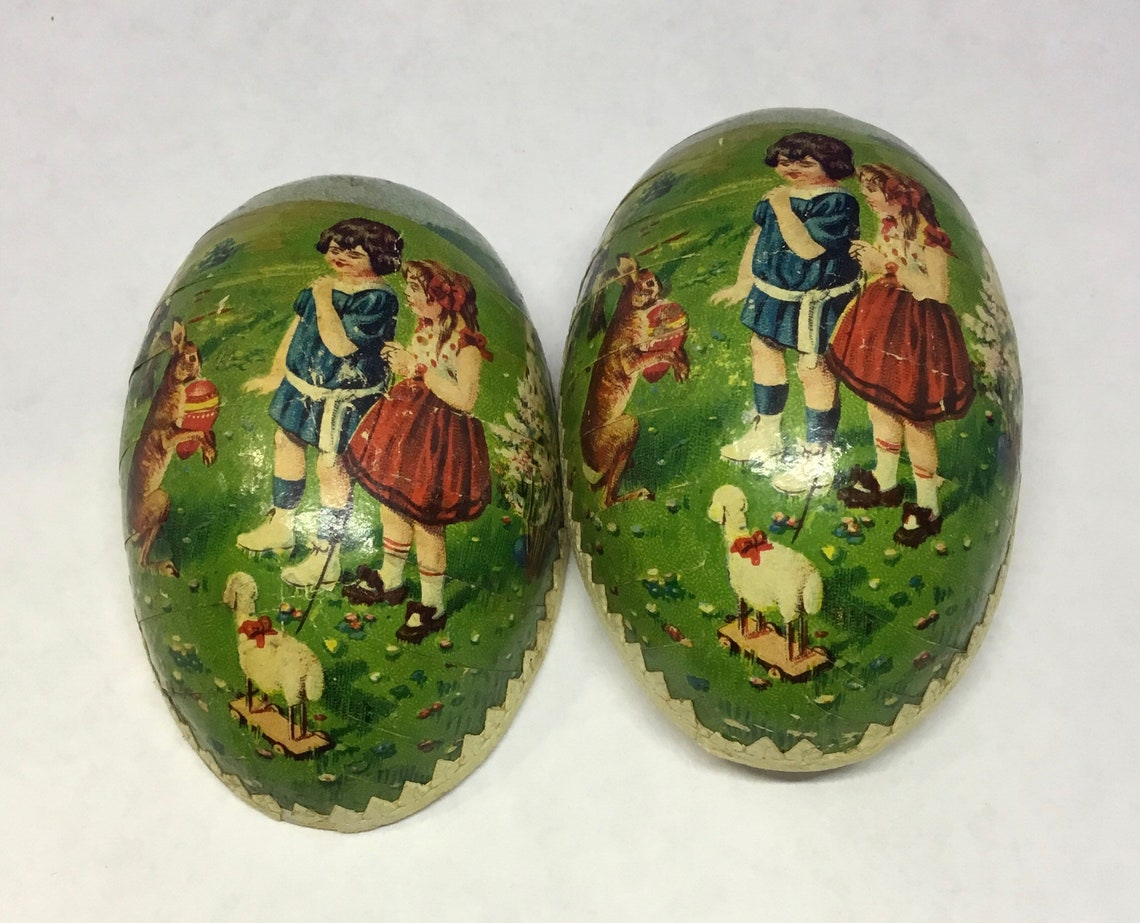 Vintage Easter egg paper mache Egg Made in Germany Easter Etsy