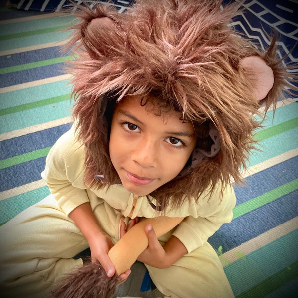 Lion Costume, Mane, Tail and Paws, Wild Thing, Animal Bonnet