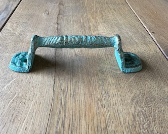 5 1/2 inch cabinet door handle drawer pull distressed black brown