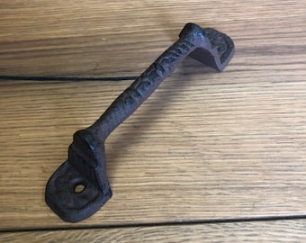 5 1/2 inch cabinet door handle drawer pull distressed black brown