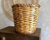 Medium Size, Vintage Wicker Planter, Woven, Houseplant, Basket, Natural, Neutral, Bohemian Decor