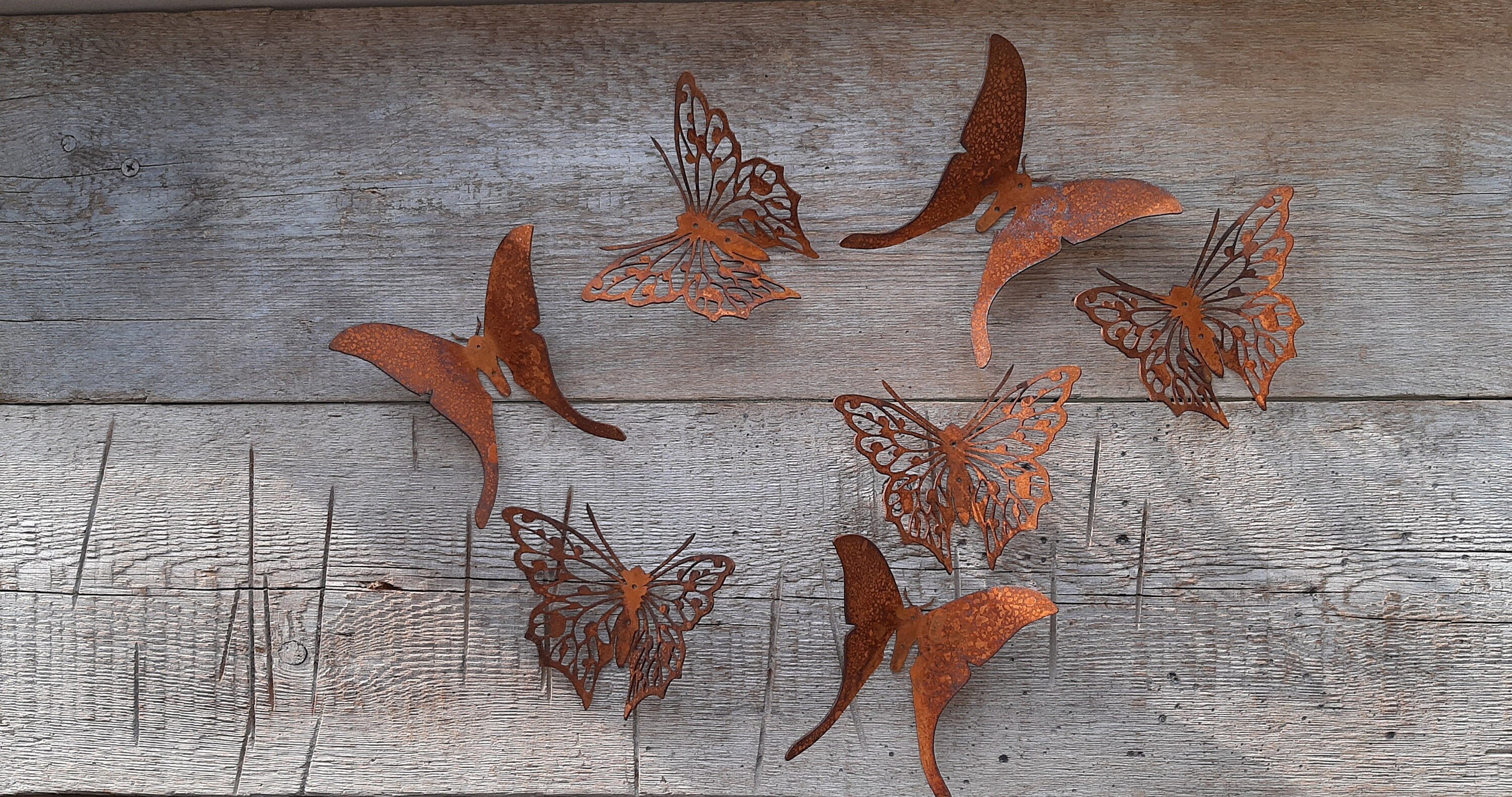Rustic Butterfly Wall Decor recycled steel custom butterflies Etsy
