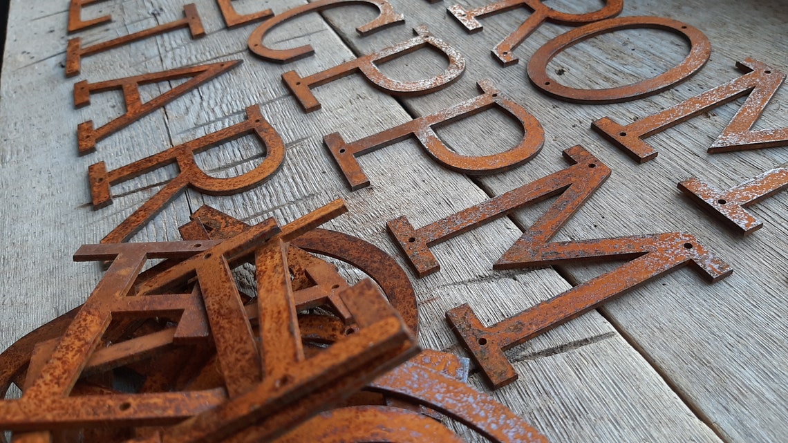 Ein Metall Mit 4 Buchstaben 1 15 2 3 Rostige Metallbuchstaben | Etsy
