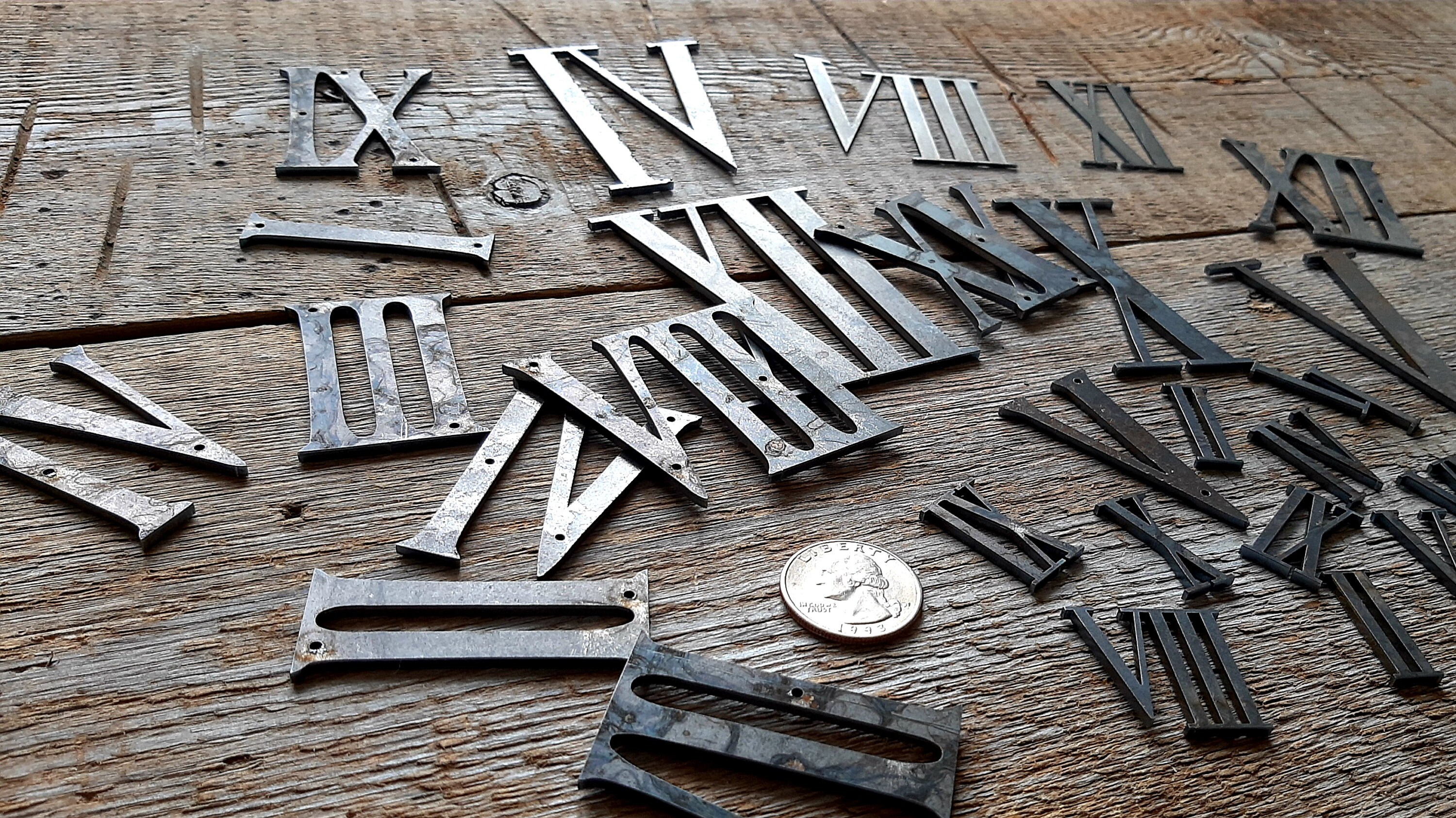 1 2 3 Metal Roman Numeral Clock Numerals 1 Etsy