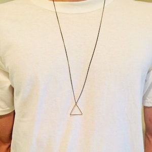 Colar triangular de ouro masculino, colar geométrico com pingente de ouro, joias masculinas, joias femininas, joias boho mínimas