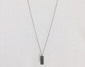 Black Name Rectangle Tag Personalized Jewelry Mens Necklace Black Bar Necklace Mens Jewelry Women Jewelry Initial Jewelry Necklace