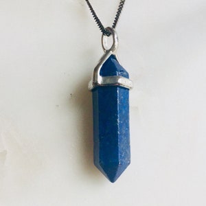 Lapis Lazuli Stone Necklace Stone Point Necklace Natural Stone Necklace Spiritual Stone Necklace PlatoJewelry Lapis Lazuli