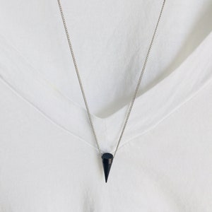 Black Spike Necklace Black Spike Jewelry Spike Necklace Spike Pendant Jewelry BoHo Jewelry PlatoJewelry