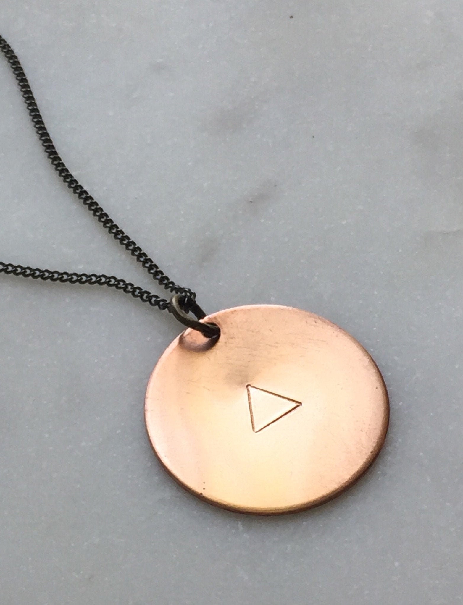 Round Copper Coin Pendant Disc Pendant 