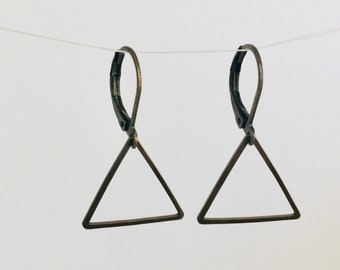 Simple Drop Triangle Earings Minimal Drop Triangle Earings Simple Dangle Earings Lead Free Nickel Free