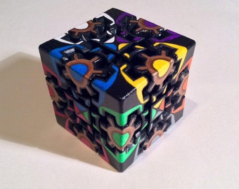 Clockwork Phenylium Molecule — hand painted twisty puzzle / Rubik’s cube