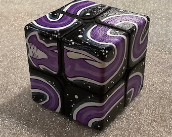 Celestial Wyrm— hand painted Rubik’s cube