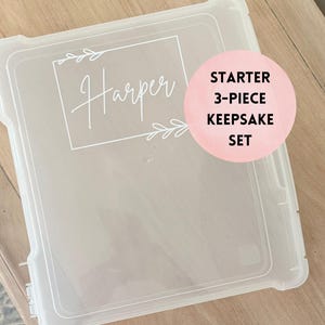 Estuche de recuerdos para niños: estuche personalizado con cremallera para guardar papeles escolares, obras de arte y recuerdos de la infancia.
