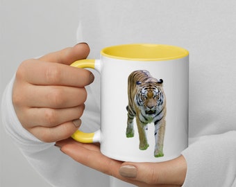11 oz ceramic Tiger coffee mug with Color Inside