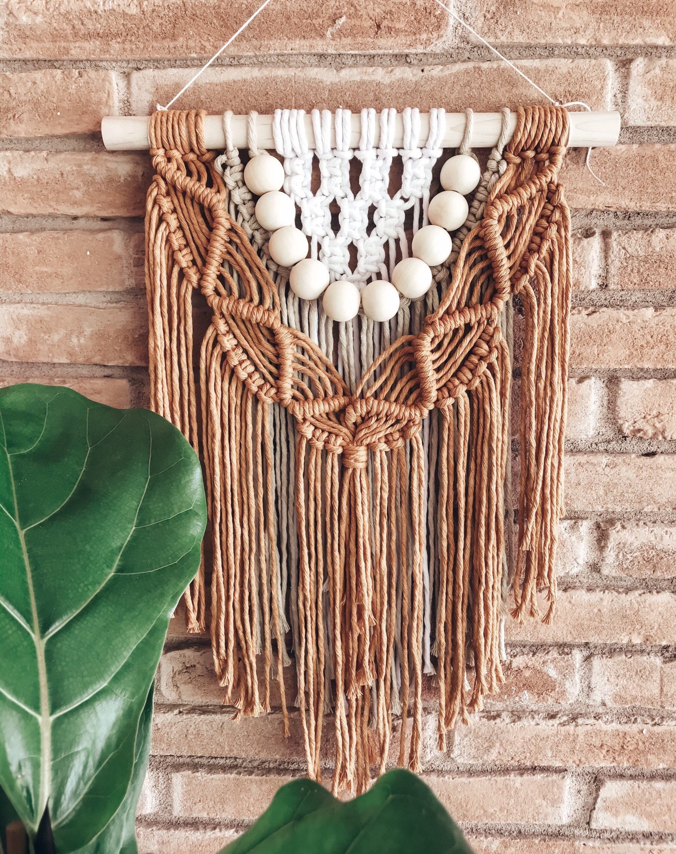 Multi color mustard macrame wall hanging boho tapestry Etsy