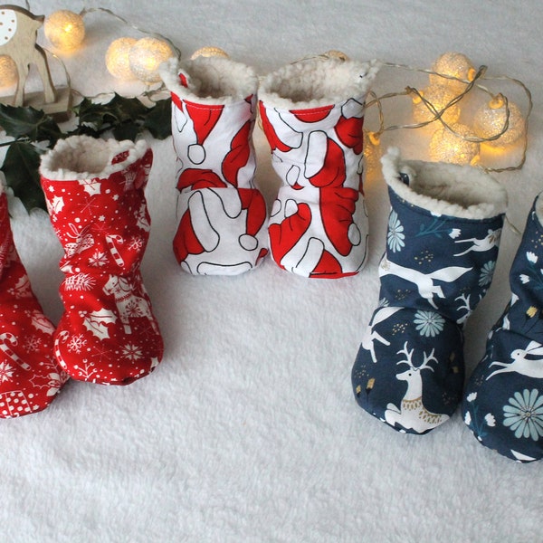 chaussons souples fourrés bébé