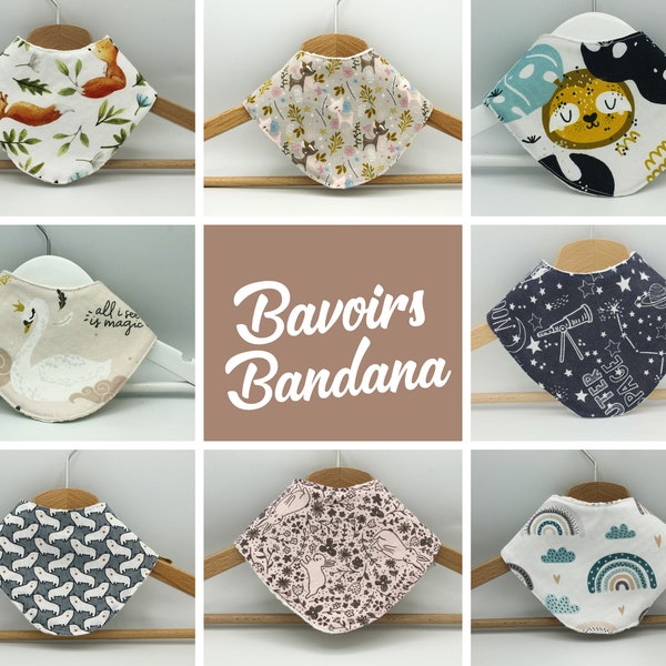 Bavoir Bandana nourrisson bébé plusieurs motifs