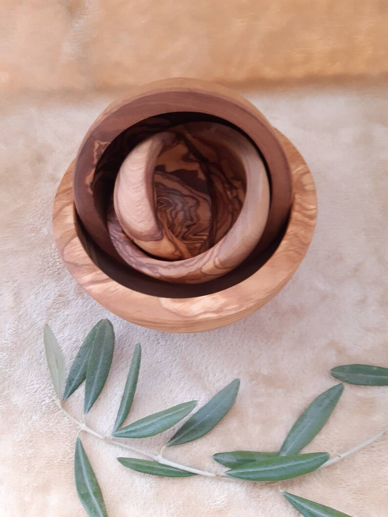 Olive Wood Bowl Set Etsy