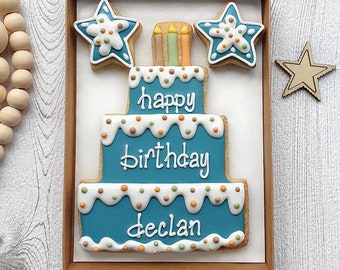 Personalisierte Fresh Cream Klecks Geburtstagskeks LETTERBOX GESCHENK