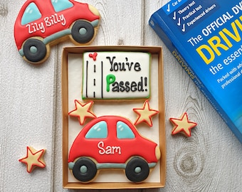 Hand-iced, Personalised 'You've Passed!' Cookie LETTERBOX GIFT/Driving test