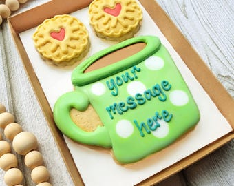 Personalised Tea & Biscuits Cookie LETTERBOX GIFT