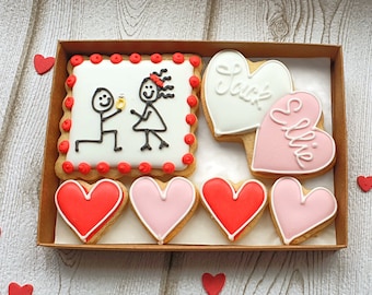 Handgevroren gepersonaliseerde engagement cookie BRIEFBOX/LGBTQ cadeau