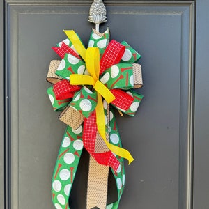 Golf Wreath Bow: Golf Ball Decor, Indoor or Outdoor