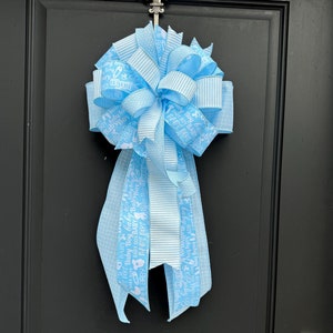 Large Baby Shower Bow, Baby Boy Wreath Bow, It’s A Boy Mailbox Bow, Baby Announcement Decor