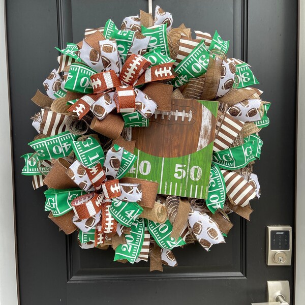 Mesh Football Wreath Etsy