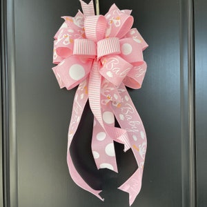 Baby Shower Bow, Baby Girl Wreath Bow, Stork Mailbox Bow, Post Light Bow