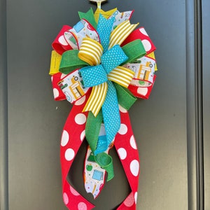 Back to School Wreath Bow: Teacher Classroom or Home Decor