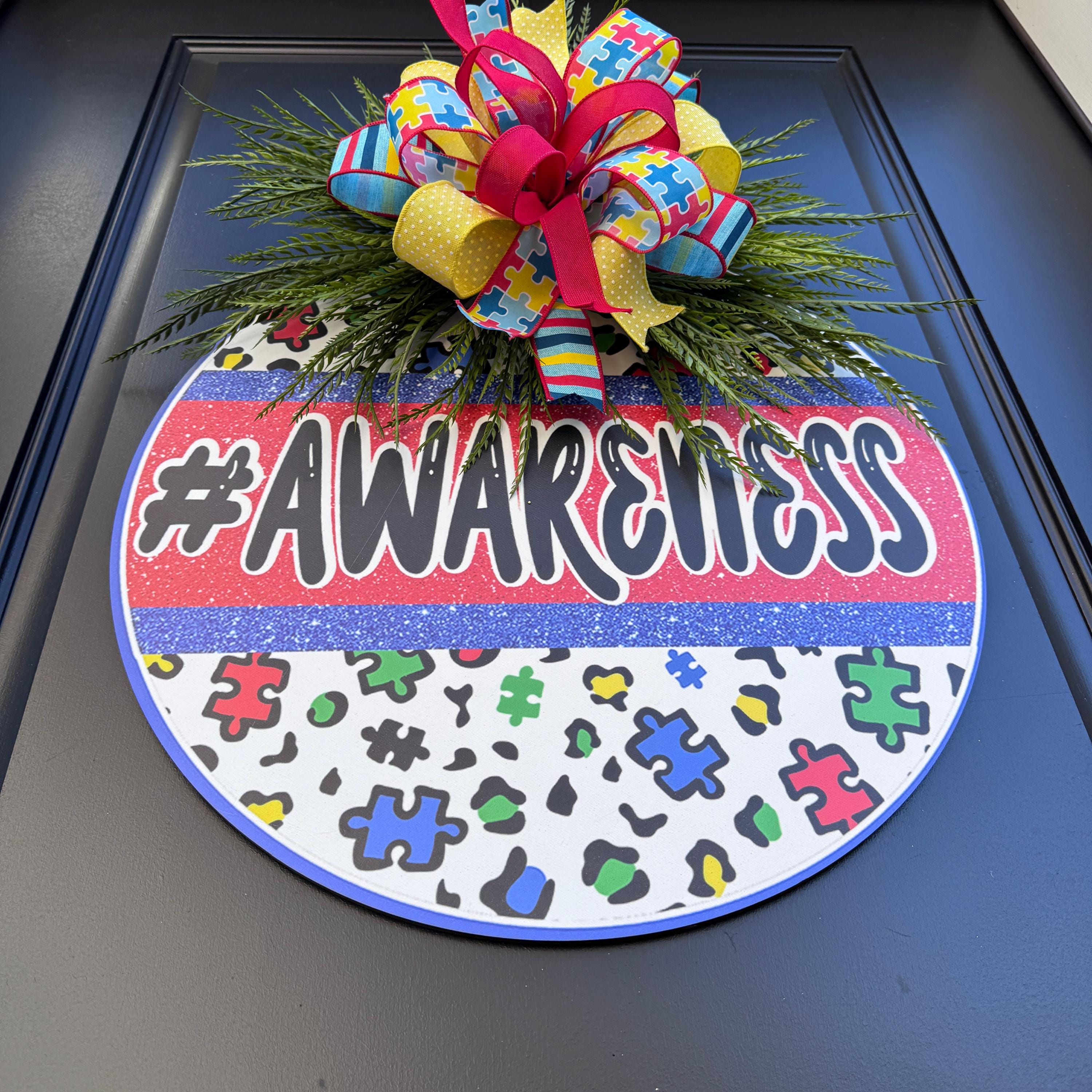 Autism Awareness Round Door Hanger for Home or School - Etsy