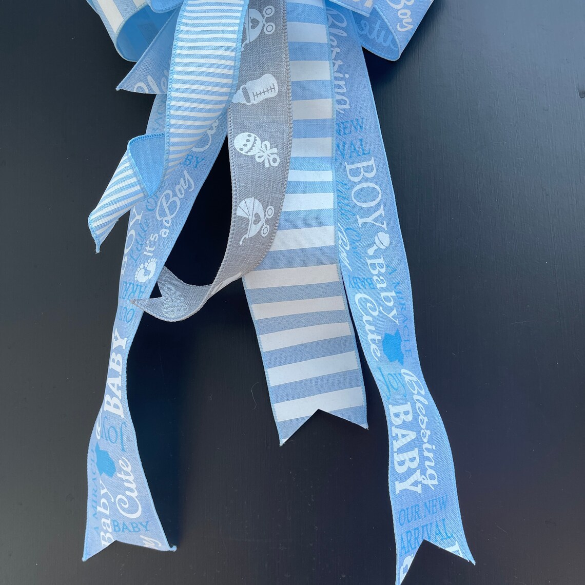 Baby Shower Bow Baby Boy Wreath Bow Indoor or Outdoor Etsy