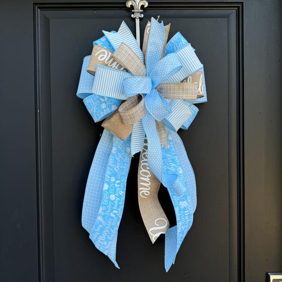 Blue Satin Ribbon Near Me Baby Blue Satin Bow Garland Coquette