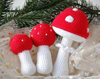 STAND WITH UKRAINE Mushroom Christmas ornament set, toadstool decorative set,mushroom ornament